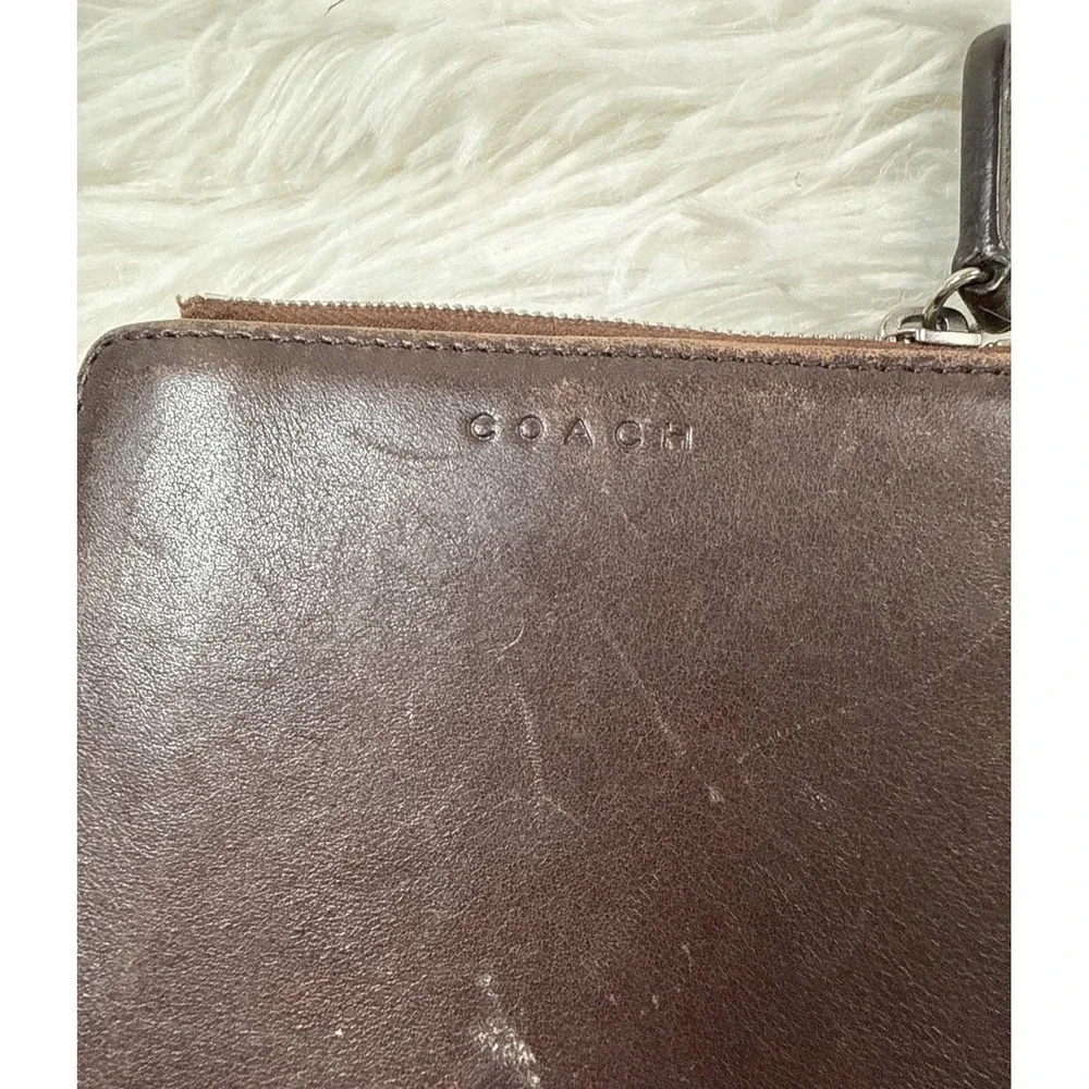 Vintage Coach Brown Glove Tanned Leather Zip Around Bifold Wallet - Picture 2 of 8